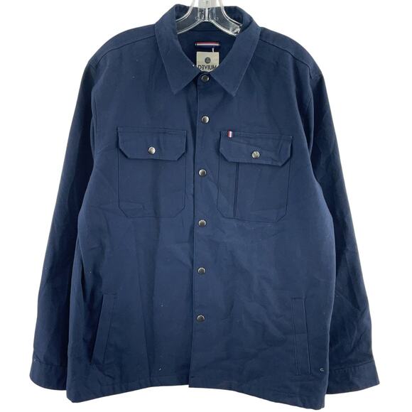 Devium Navy Cotton Snap-Up Flannel-Lined Shirt Jacket Men’s Size Large Preowned